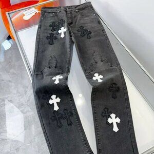 Chrome Hearts Black And White Jeans